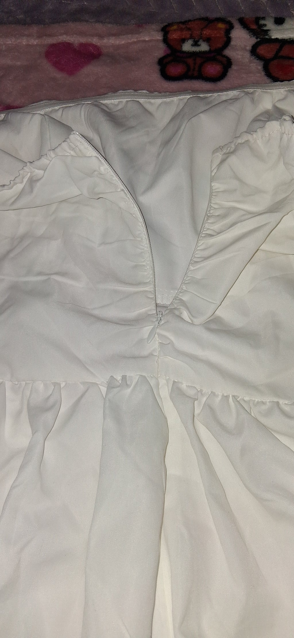Custom Ruffle Arm Off-the-Shoulder Off-White Jumpsuit