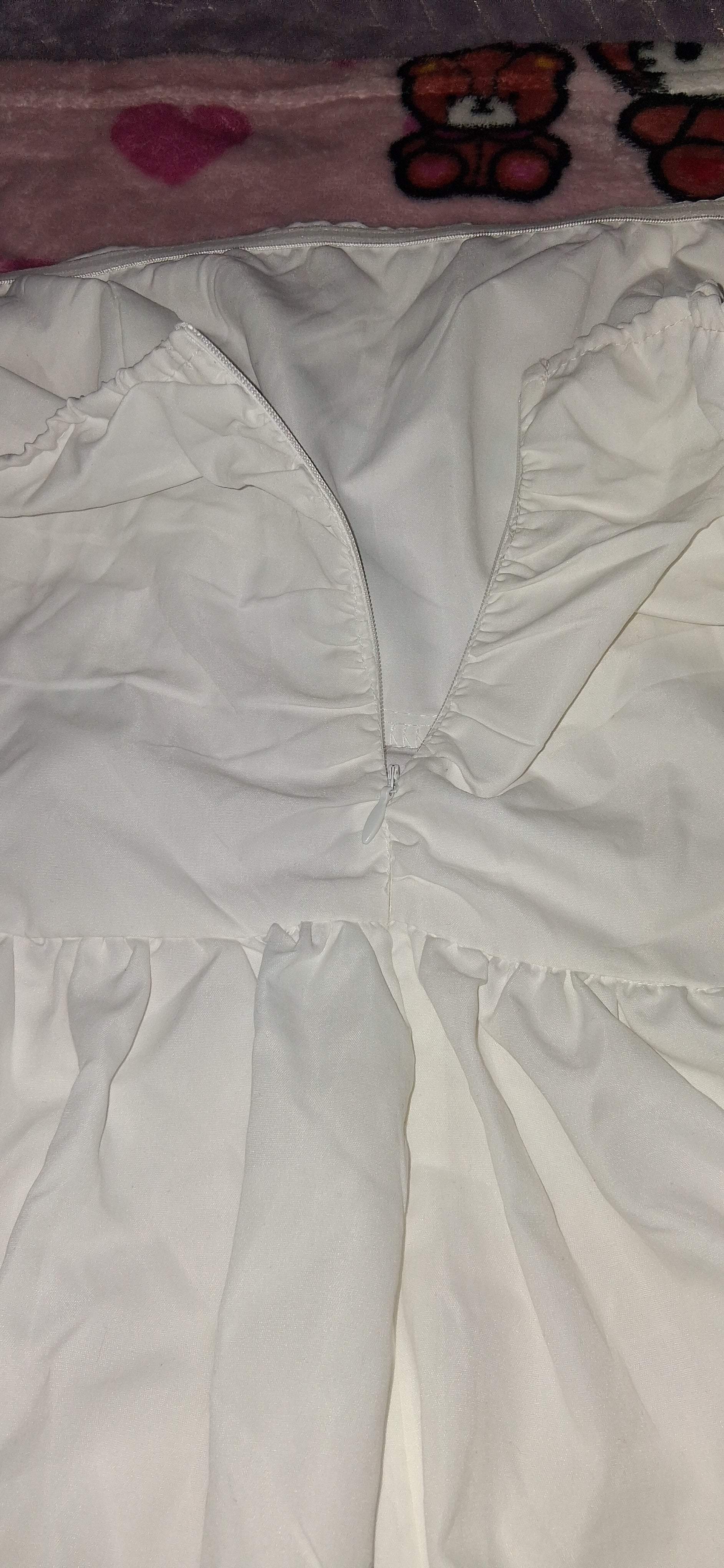 Custom Ruffle Arm Off-the-Shoulder Off-White Jumpsuit