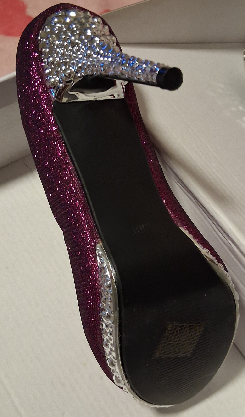 Custom purple rhinestone wedding shoes