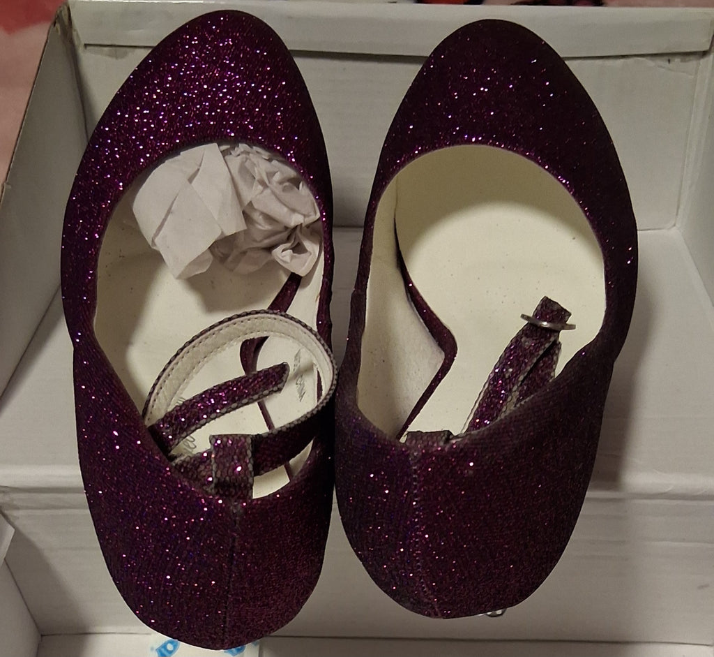 Custom purple rhinestone wedding shoes