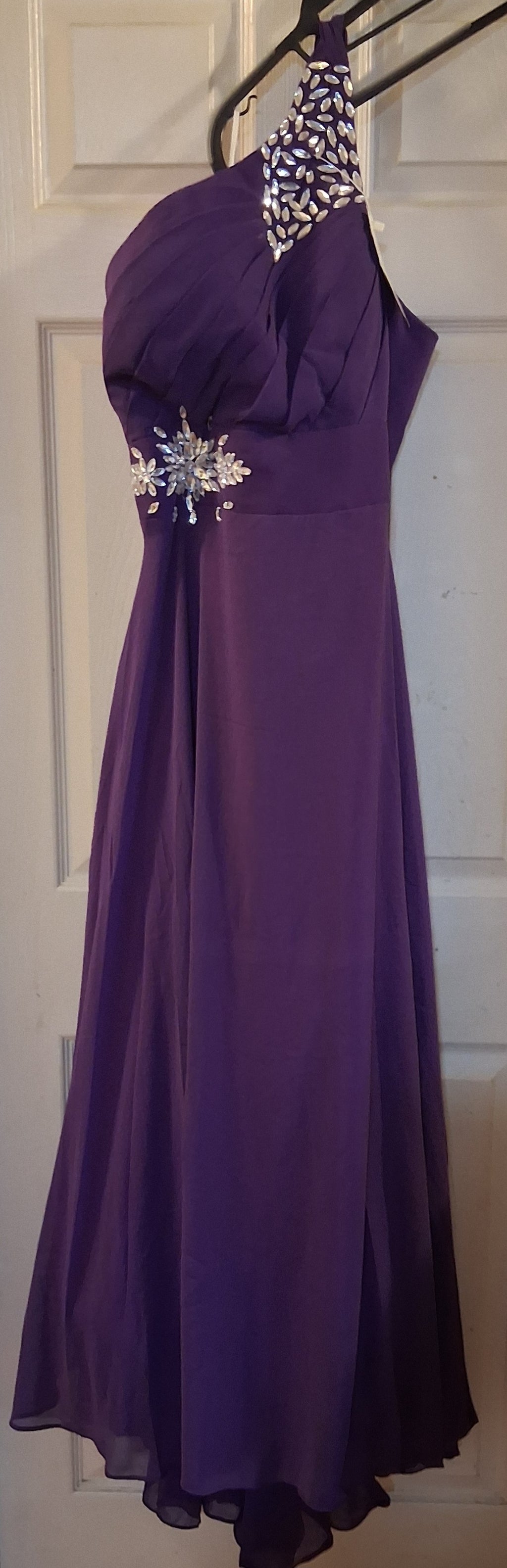 Custom Purple Rhinestone Wedding Dress