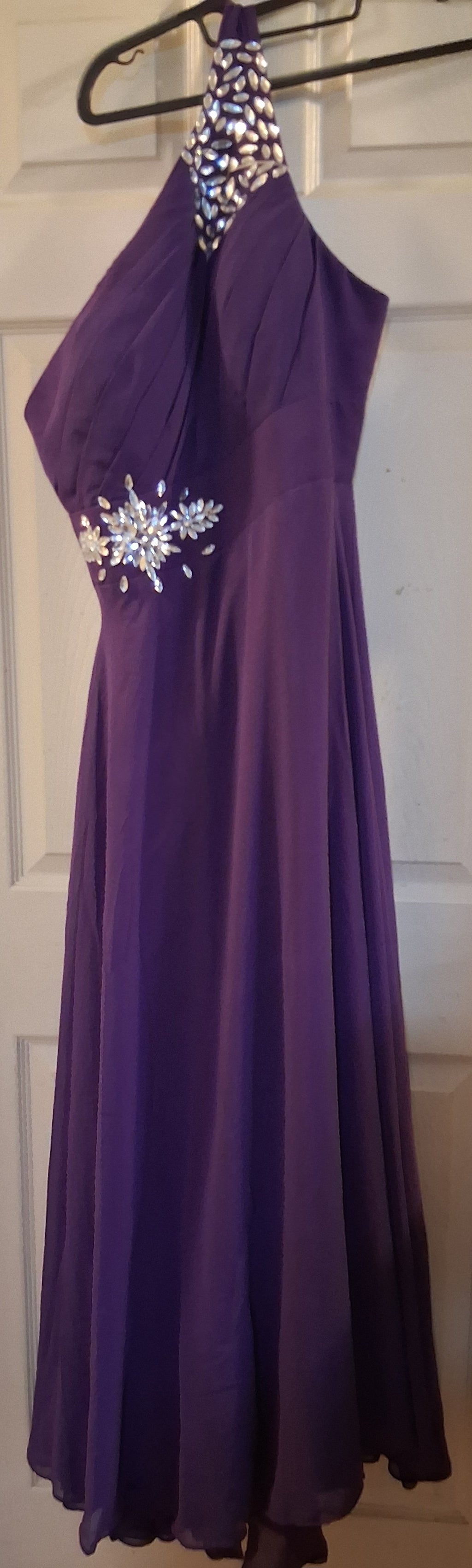 Custom Purple Rhinestone Wedding Dress